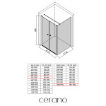 CERANO - Sprchový kout Antelo L - L/P - 6 mm - černá matná, transparentní sklo - 92x100 - otočný CER-666529