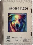 Wooden puzzle Multicolored Labrador A4