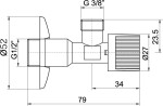 NOVASERVIS - Rohový ventil bez filtru 1/2"x 1/2" CF3003/15