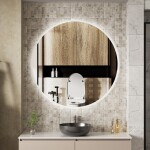 Erga Deam, kulaté LED zrcadlo 120cm, 3 barvy světla, přední osvětlení, vyhřívací podložka proti zapaření, ERG-V01-Deam-1212-CL ERG-V01-DEAM-1212-CL