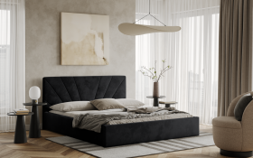 FRONTI Postel LATINA 120x200 černá s úložným prostorem