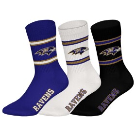 Pánské ponožky Baltimore Ravens NFL Team Set Crew (3 páry) Velikost: 43–46