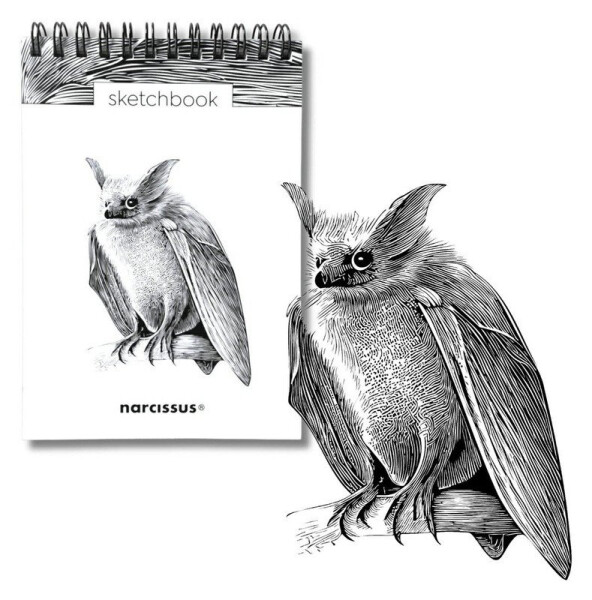 Skicovací spirálový notes A6 - Netopýr