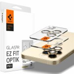 Spigen Glass EZ Fit Optik Pro ochranné sklo na fotoaparát pro Apple iPhone 14 Pro/iPhone 14 Pro Max 2ks zlatá (AGL05598)