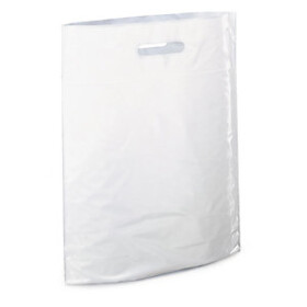 200 x Igelitové tašky s úchyty, 350x450x80mm, bílá | RAJA®