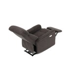 Polohovací křeslo, elektrické zabudované ovládání, hnědá, látka, TV-925 BR2