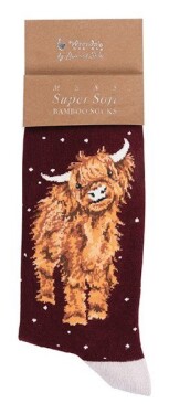 Pánské ponožky Wrendale Designs A Highland Christmas - Kráva, vánoční