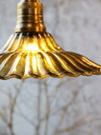 Chic Antique Stropní lampa Olive Brass Top Ø 26 cm, zelená barva, sklo, kov