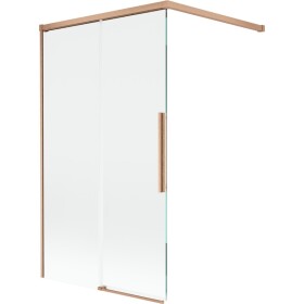 MEXEN/S - Rox vanová zástěna 2-křídlová posuvná 100 x 150, transparent, měď kartáčovaná 8C9-100-003-65-00