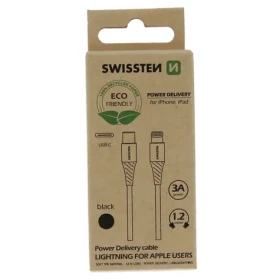 SWISSTEN datový kabel USB-C - LIGHTNING 1.2m černá (ECO BALENÍ) (71505300ECO)
