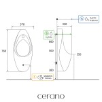 CERANO - Pisoár závěsný Vector - senzorové splachovaní - bílá lesklá - 76x37 CER-680506