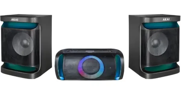 AKAI MX5 černá / Reprosystém / 200W RMS / Bluetooth 5.3 / Bezdrátový subwoofer / FM rádio / USB (100002143390)