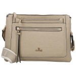 Trendy dámská koženková crossbody kabelka Anita, tmavě béžová