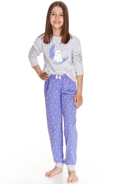 Dívčí pyžamo Suzan šedé polárním medvědem šedá