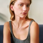 Ocelový náhrdelník Josiane - perleť a zirkony, Zlatá 39 cm + 7 cm (prodloužení)