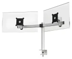Durable PRO 2 stříbrná / Stolní držák pro dva monitory / stolní svorka / VESA 75x75-100x100 / nosnost 8 kg / 21-27" (508523)