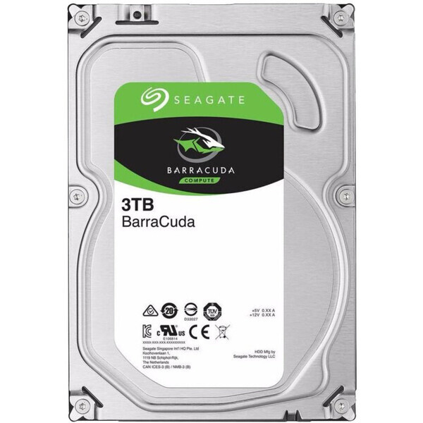 Seagate BarraCuda 3TB / Interní / 3.5 / SATA III 6Gbps / 256MB cache / 5400rpm / bulk (ST3000DM007)