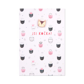 Přání s broží - Kočka - Albi