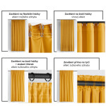 Sametový závěs FILUMI hořčicový 140 x 250 cm sada 2 ks