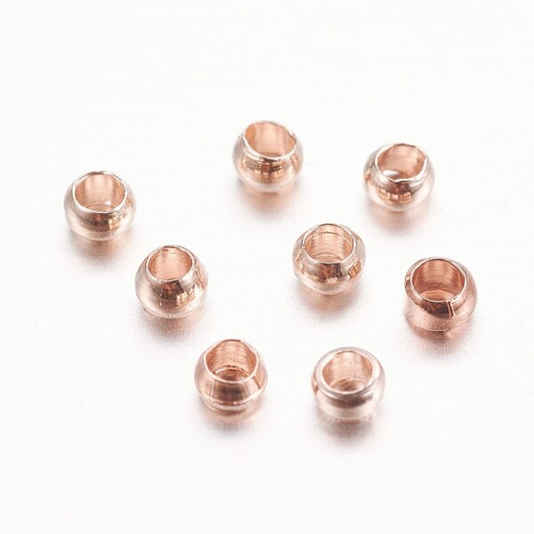 Zamačkávací rokajl - 2,0 mm x 1,2 mm - růžově zlatý - 1 g