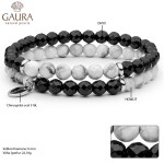 Souprava dvou náramků Lara - howlit, onyx, Barevná/více barev 19 cm