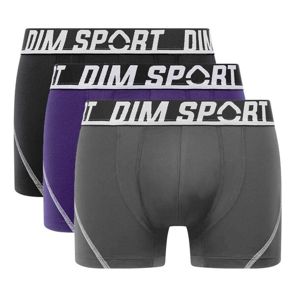 Pánské sportovní boxerky ks DIM SPORT MICROFIBRE BOXER 3x DIM SPORT šedá