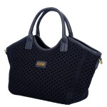 Stylová dámská háčkovaná kabelka do ruky Coveri Maggie, modrá