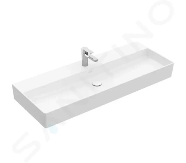 VILLEROY & BOCH - Memento 2.0 Umyvadlo 1200x470 mm, bez přepadu, otvor pro baterii, CeramicPlus, alpská bílá 4A22C2R1