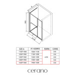 CERANO - Sprchové posuvné dveře Versaro L/P - 6 mm - černá matná, transparentní sklo - 150x195 - zasouvací CER-8050BD80335