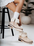 Dámské kozačky s ovčí kůží béžové FashionStreet ZY1249 40