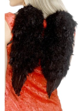 Smiffys.com Křídla chlupatá černá 30x40 cm