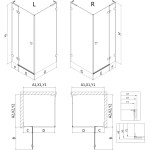 MEXEN/S - Lunar L sprchový kout dveře křídlové pravá 100 x 100, transparent, bílá 834L-100-100-20-00-P