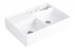 VILLEROY & BOCH - Keramický dřez Double-bowl sink White alpin modulový 895 x 630 x 220 bez excentru 632391R1HL12