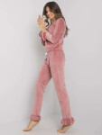 Zaprášené růžové velurové pyžamo s kalhotami Camille RUE PARIS