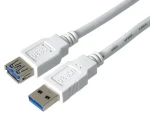 PremiumCord USB 3.0 A-A M/F 5 m bílá / Prodlužovací kabel / Super-speed 5 Gb/s / stíněný (ku3paa5w)