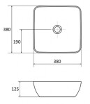 RAVAK - UNI Umyvadlo na desku Uni 380 S Slim, 38x38 cm, bílá XJX01138001