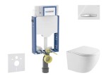 GEBERIT - Kombifix Set předstěnové instalace, klozetu Oudee a sedátka softclose, tlačítko Sigma50, chrom/alpská bílá SANI15CA3144