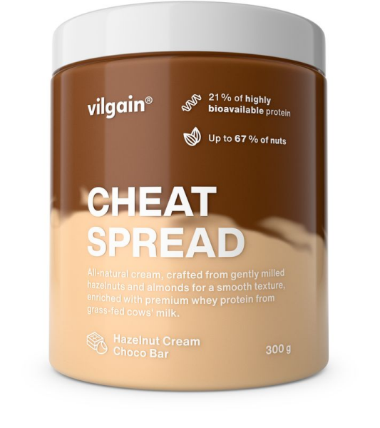 Vilgain Cheat Spread – 3× Lískooříškový krém s čokoládou 300 g