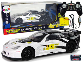 Mamido Sportovní auto na dálkové ovládání RC Corvette C6R 1:18 bílé