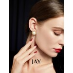 Náušnice s perlou Marta, stříbrné zapínání, Zlatá Bílá