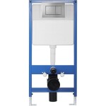 CERANO - Kompletní WC set Profi/Cesso - černá lesklá - WC tlačítko Classic/Tmavě šedá - předstěnová instalace - 49x36 CER-267230