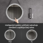 CERANO - Koupelnové LED zrcadlo Rotondo, kovový rám - černá matná - Ø 60 CER-NT2805Y-60