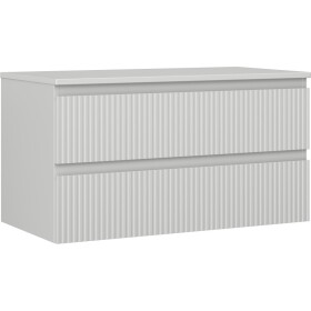 MEXEN/S - Rivel koupelnová skříňka pod umyvadlo 90 cm s deskou, 2 zásuvky, reliéf , šedá mat 91A20-09047-2-BFFC62