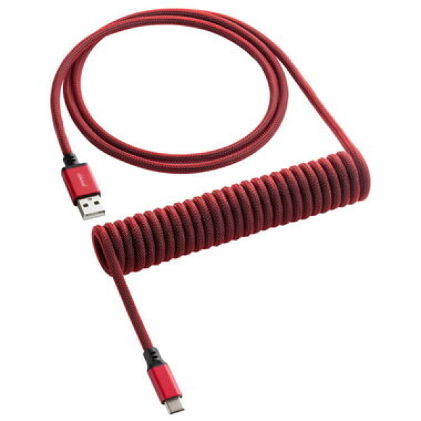 CableMod Classic Coiled Keyboard Cable USB-C - USB-A 1.5m Republic Red / Kabel pro klávesnici (CM-CKCA-CR-KR150KR-R)