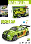 Auto závodní zelené s efekty 16 cm