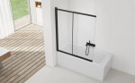 Vanová zástěna SAT Vision 140x120 cm černá SATVZVI120CT SATVZVI120CT