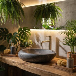 REA - Umyvadlo na desku Roxy A 49x31 tmavě šedá REA-U6649