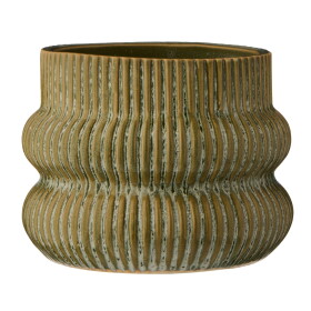Ib Laursen Keramický obal na květináč Distressed Green, zelená barva, keramika