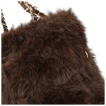 Módní dámská plyšová kabelka do ruky Lilith, tmavě hnědá