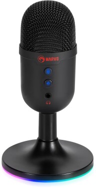 Marvo MIC-06 černá / Mikrofon / podsvícení / USB-A / 1.7m (MIC-06 BK)